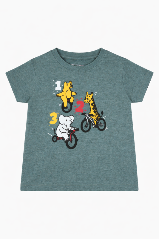Boys Cartoon Print Soft Cotton Casual T-Shirt