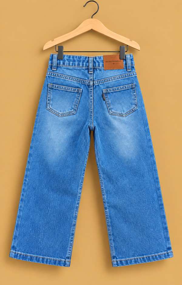 Comfortable Light-Wash Flared Denim