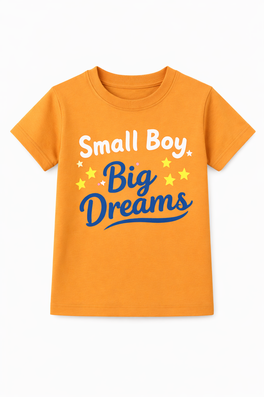 Boys Mustard Premium Cotton T-Shirt.
