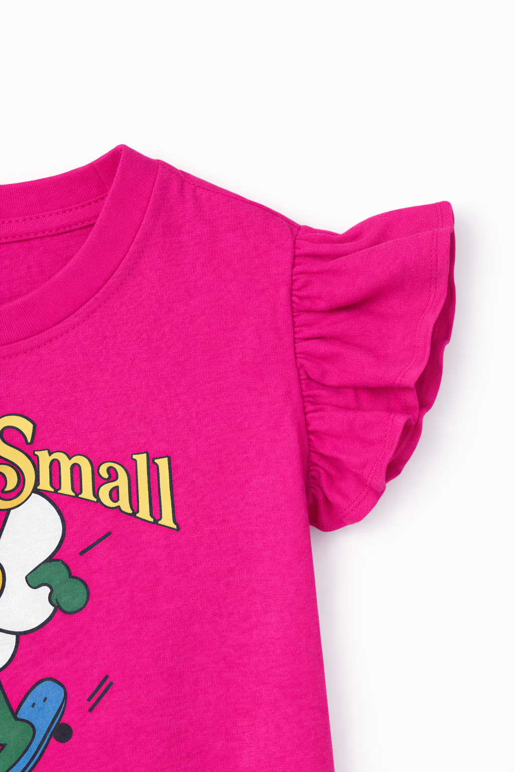 Pink Flower Cartoon Graphic Tee for Girls