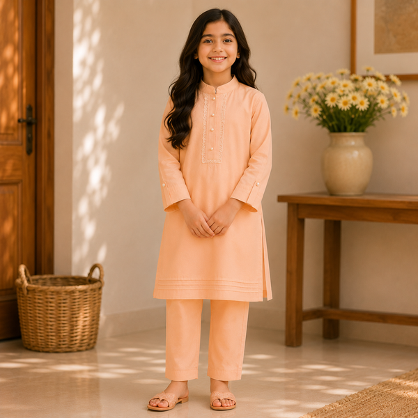 Sunset Peach Kurta