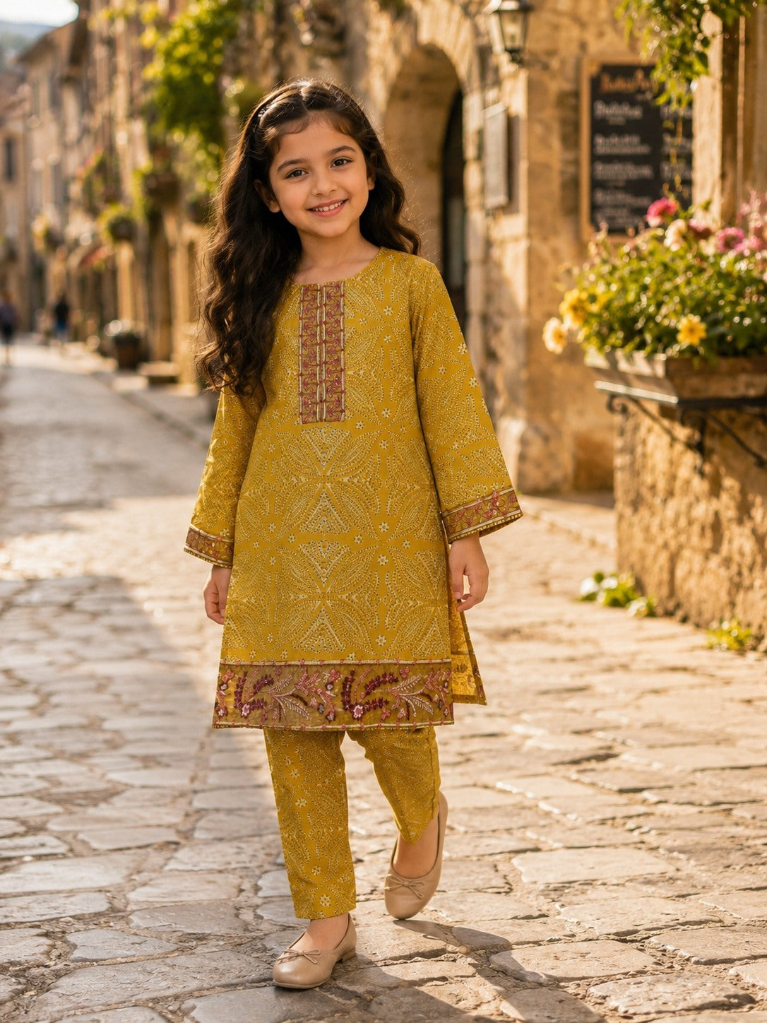 Zunaira Mustard Set