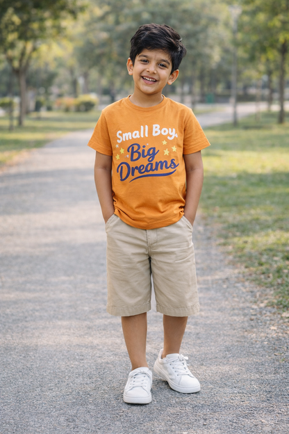 Boys Mustard Premium Cotton T-Shirt.