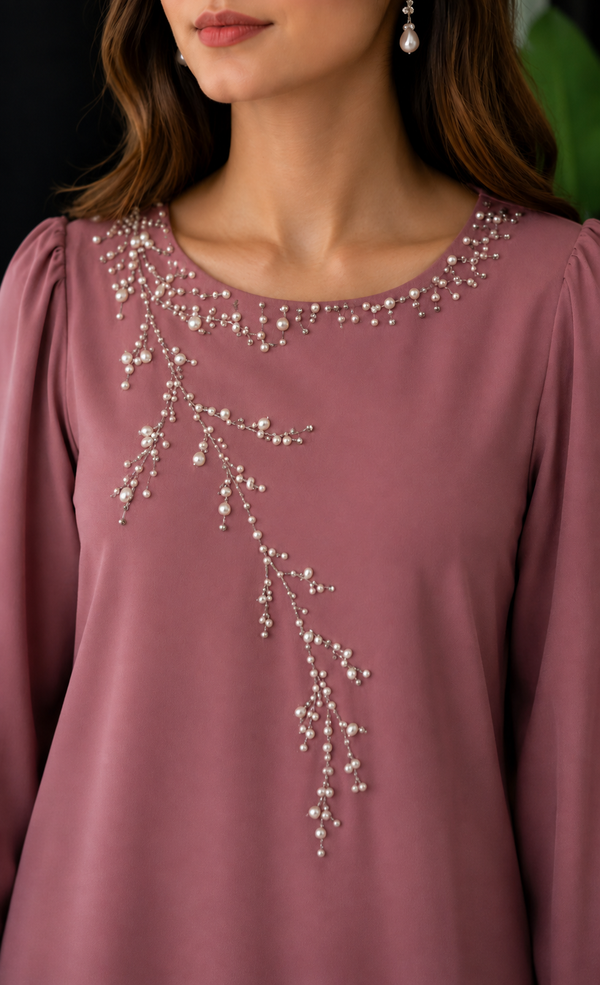 Dusty Rose Beaded