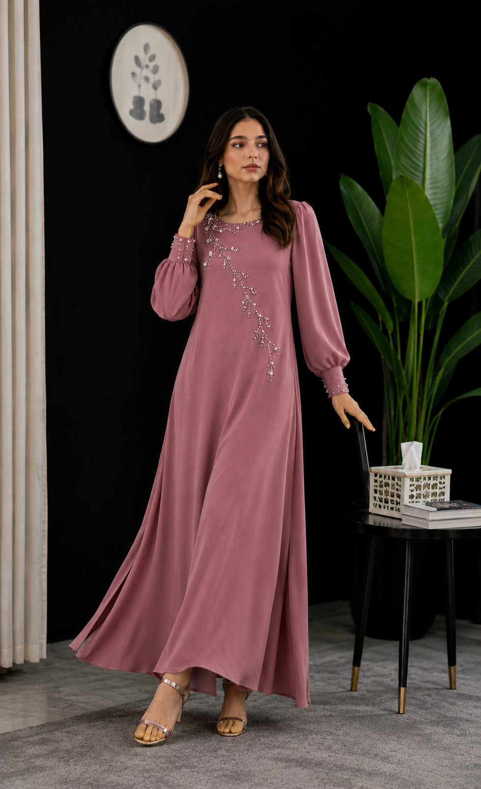Dusty Rose Beaded