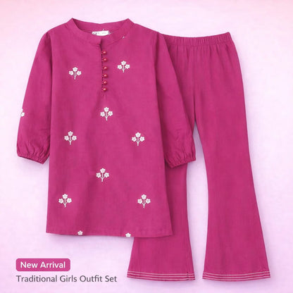 Girls Premium Cotton Lawn Embroidered Suit 2 pcs set