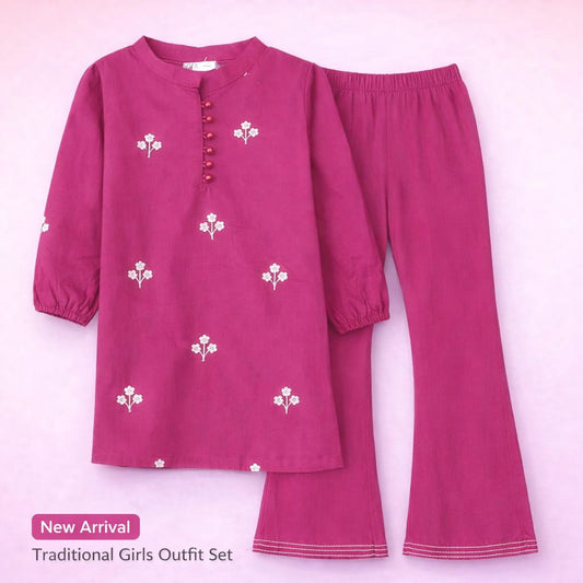 Girls Premium Cotton Lawn Embroidered Suit 2 pcs set