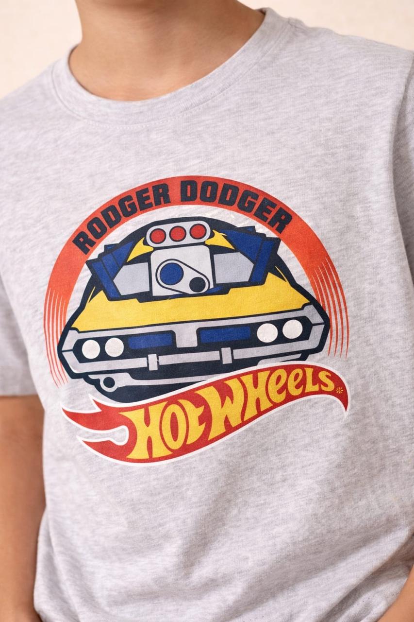 Boys Grey Hot Wheels Graphic T-Shirt – Kids Cotton Tee