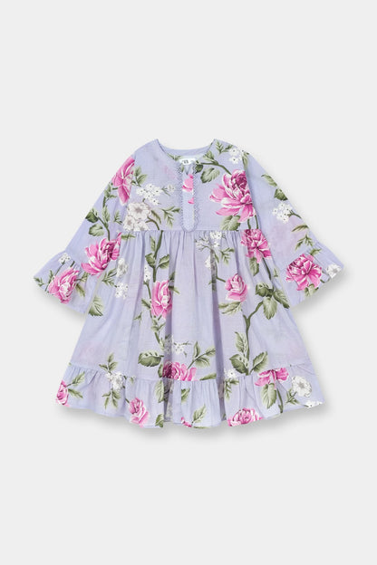 Luxury Floral Lavender Girls 2pc Outfit Set Charm