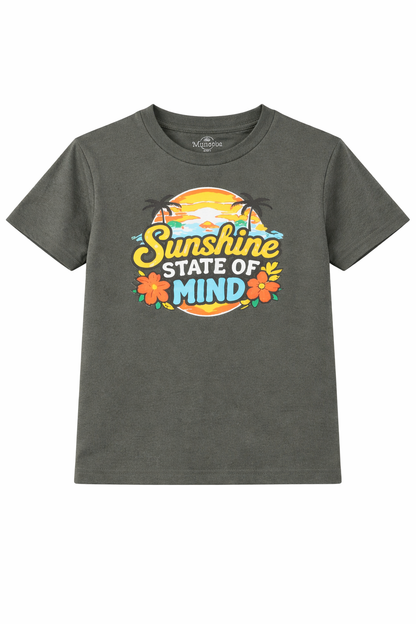 Boys Grey Sunshine Print Soft Cotton T-Shirt