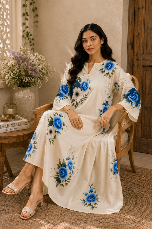 Blue Bloom Kaftan