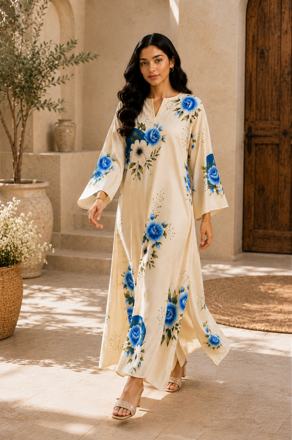 Blue Bloom Kaftan