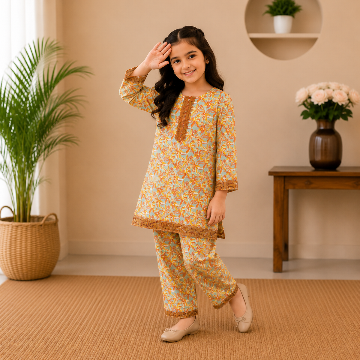 Golden Bloom Kurta Set
