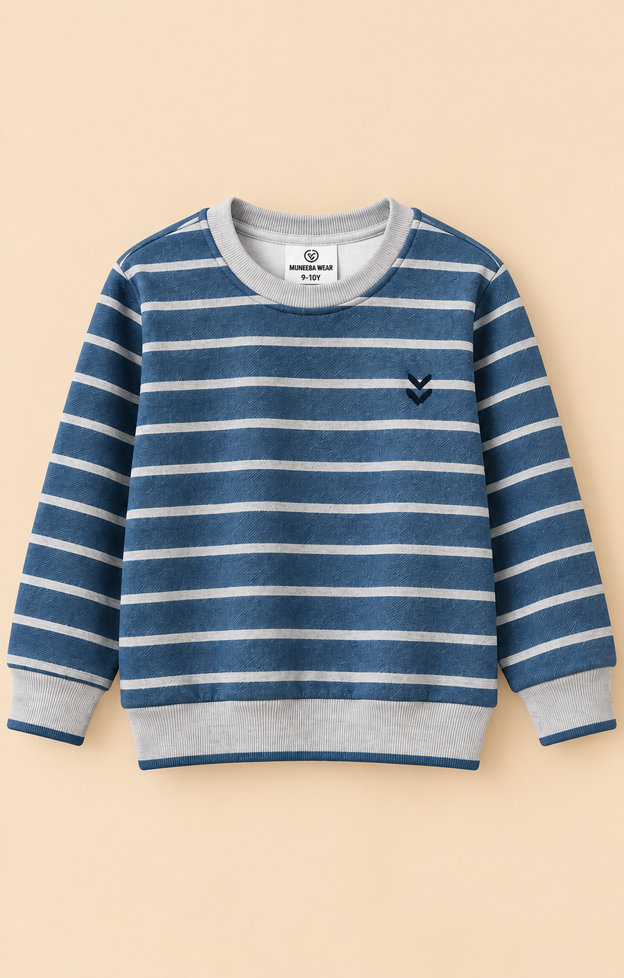Blue Ribbed Collar SHIRT