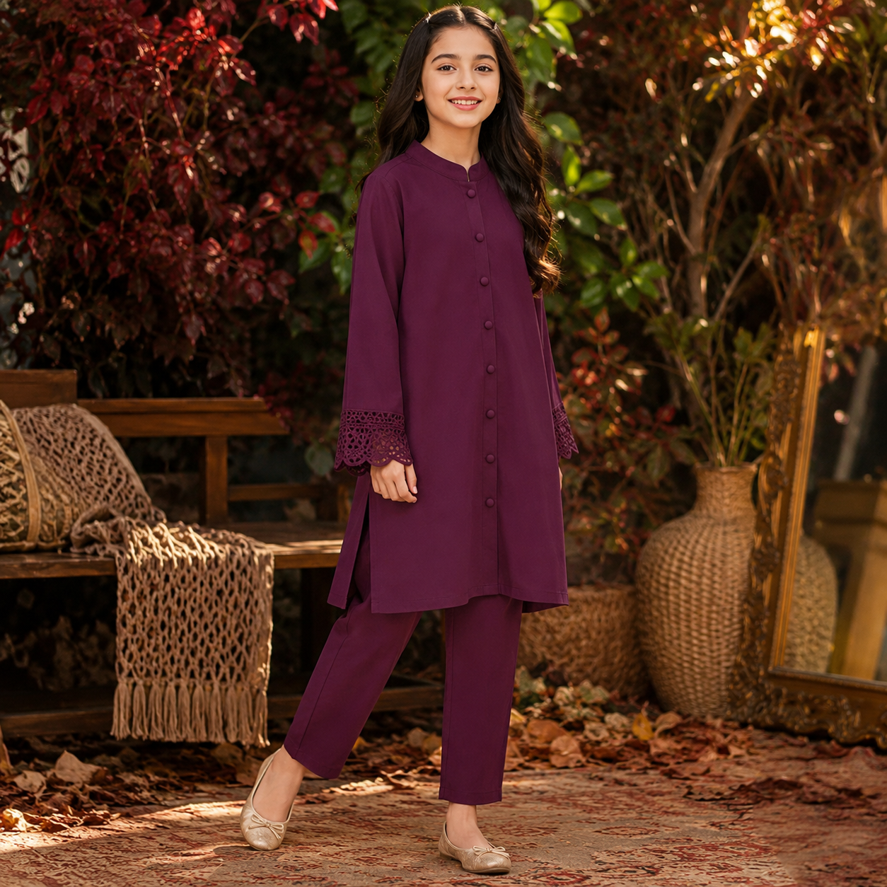 Elegant Berry Kurta