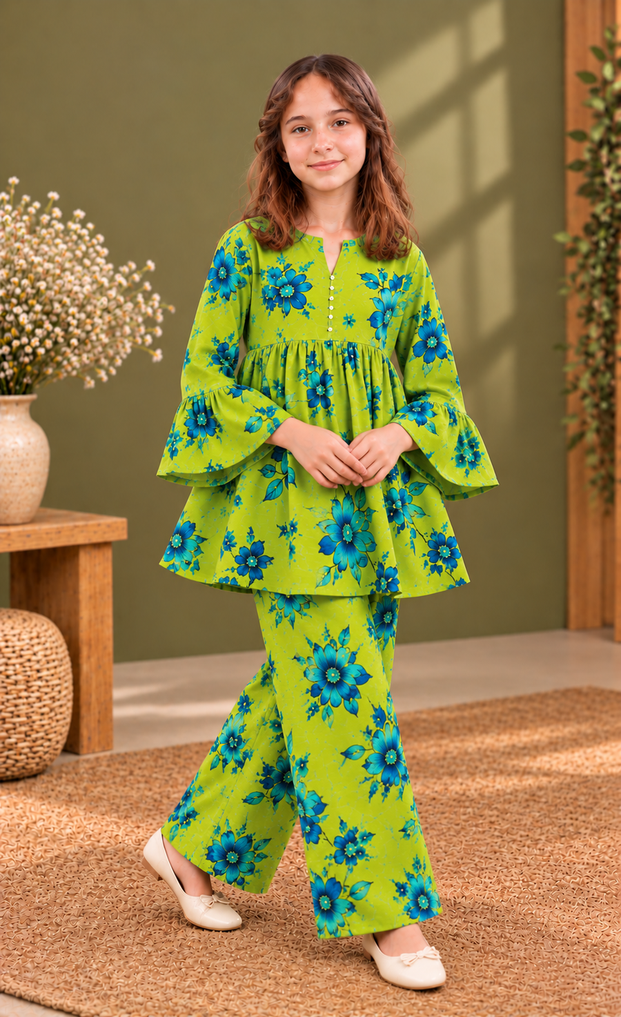 Olive Green Floral