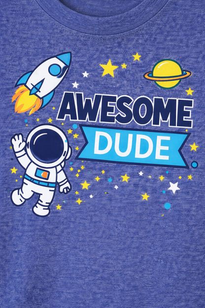 Awesome Dude Space Graphic Boys Cotton T-Shirt