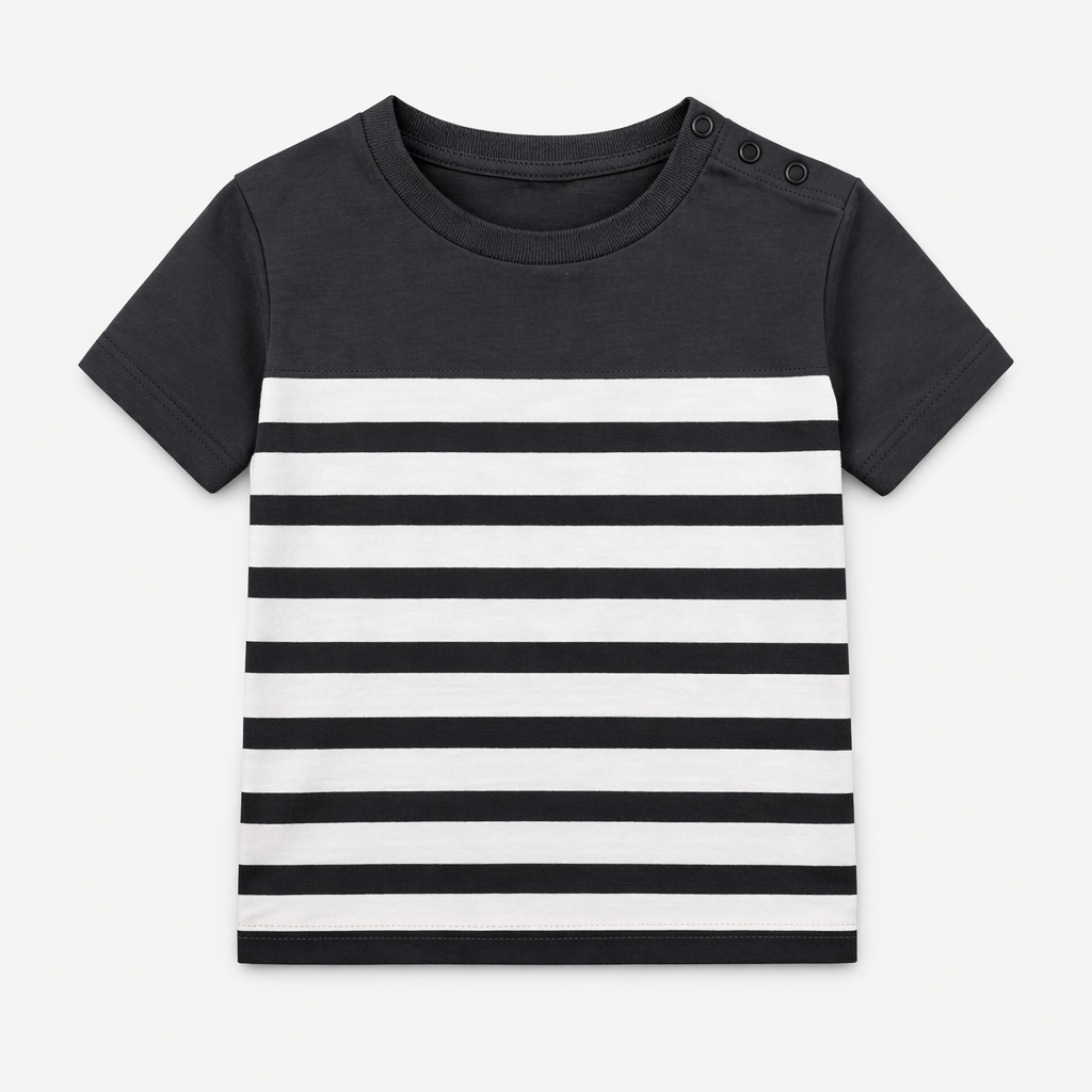 Boys Striped Cotton T-Shirt & Shorts Summer Outfit
