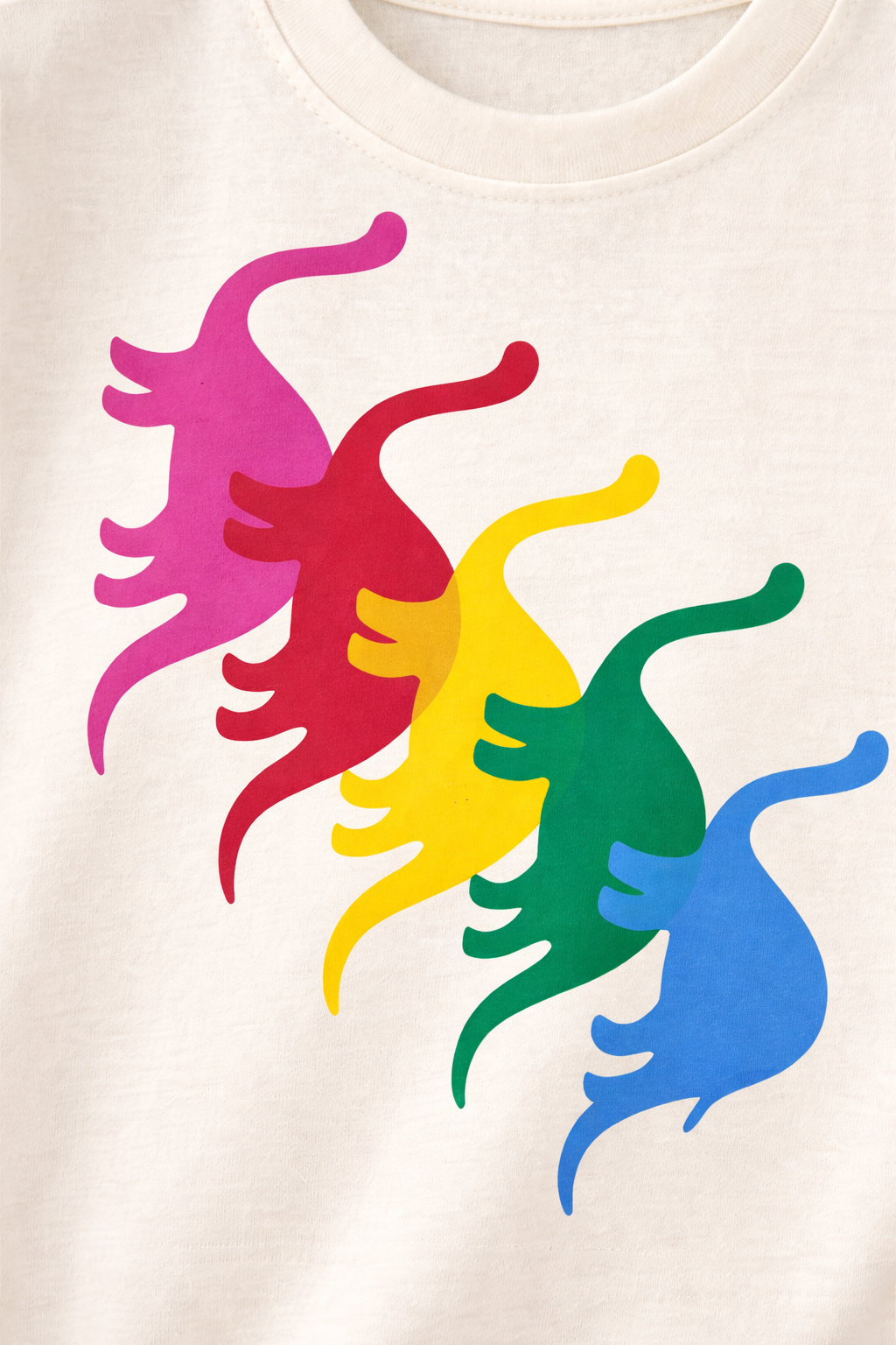 Kids Rainbow Dinosaur Graphic Soft Cotton T-Shirt