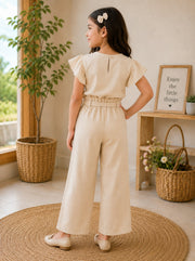 Ivory Belted Wide-Leg