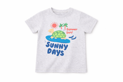 Boys Summer Turtle Graphic Cotton Shorts Set Outfit