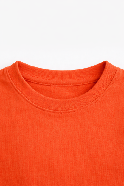 Kids Adventure Print Cotton T-Shirt Bright Orange