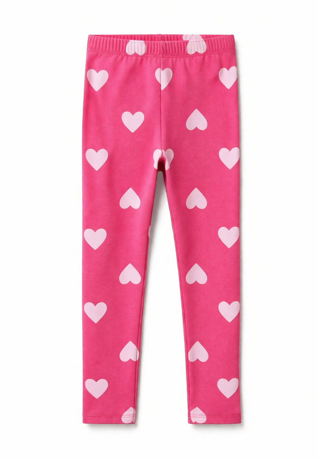 Trendy Girls Pink Heart Print Summer Outfit Set