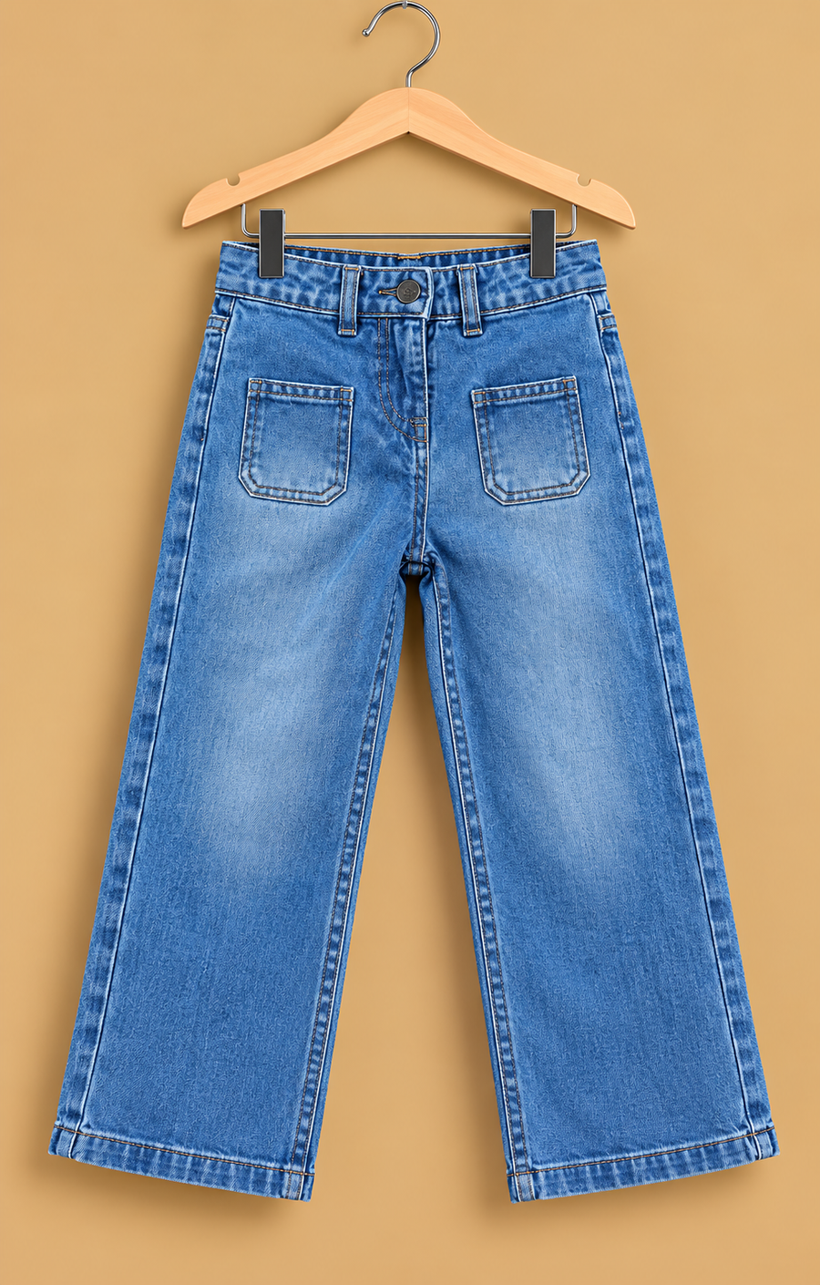 Comfortable Light-Wash Flared Denim
