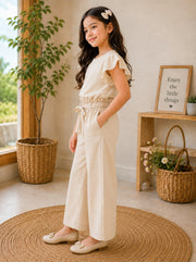 Ivory Belted Wide-Leg