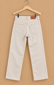 Chic Beige Relaxed-Fit Denim Pants