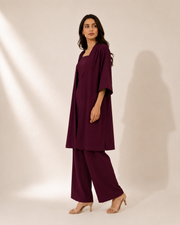 Burgundy Luxe 3-Piece Co-Ord Se