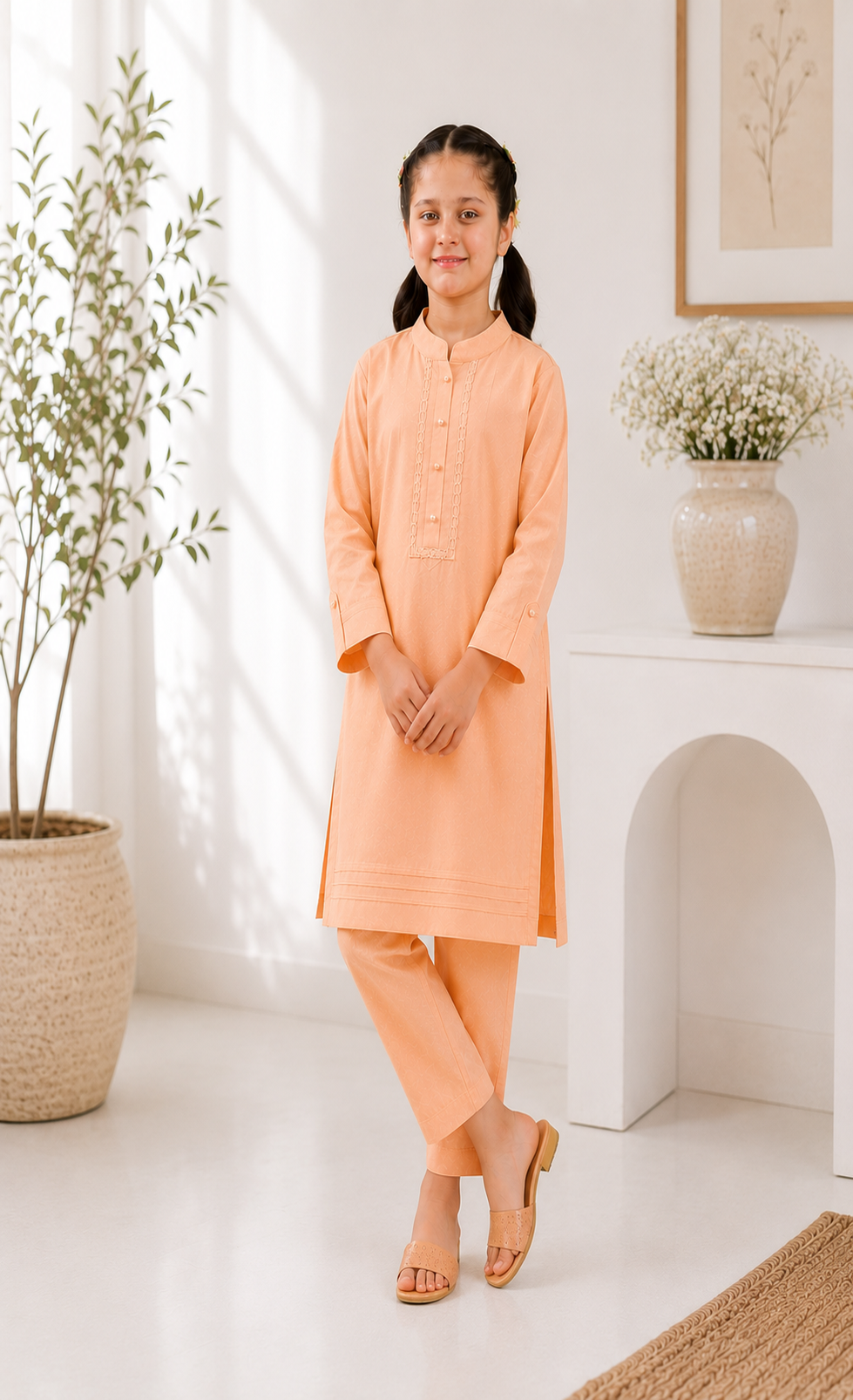 Sunset Peach Kurta