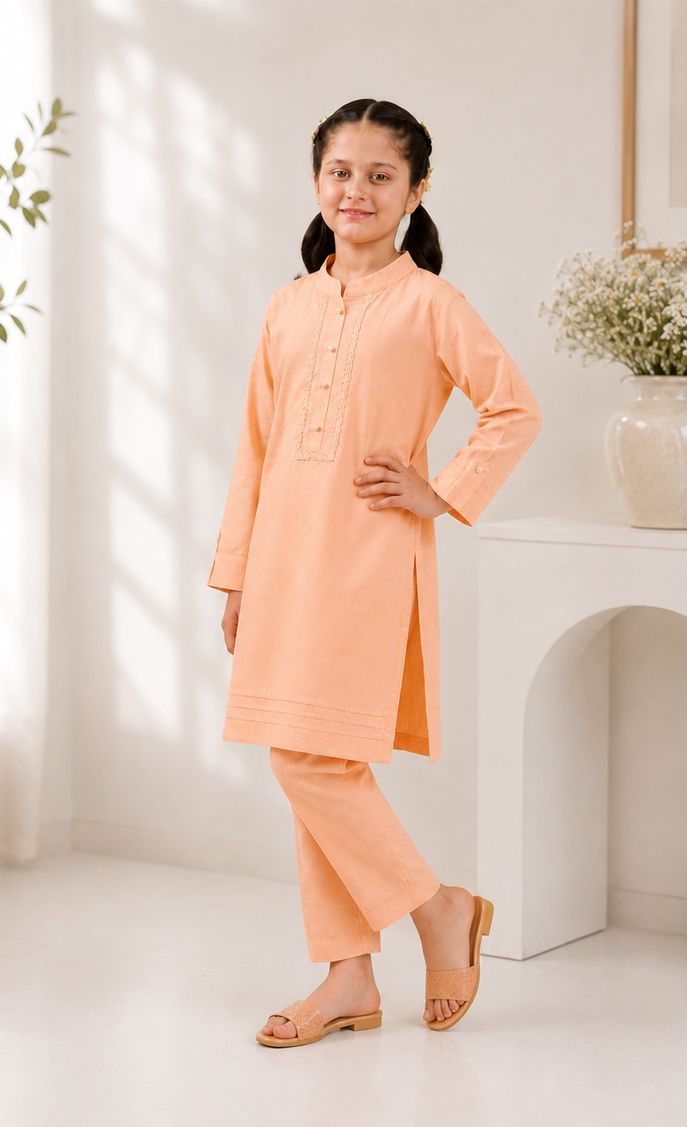 Sunset Peach Kurta