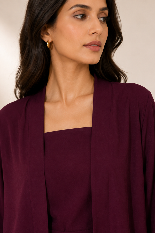 Burgundy Luxe 3-Piece Co-Ord Se