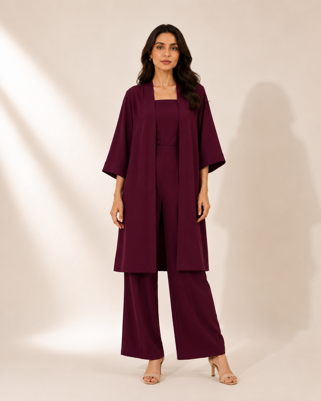 Burgundy Luxe 3-Piece Co-Ord Se