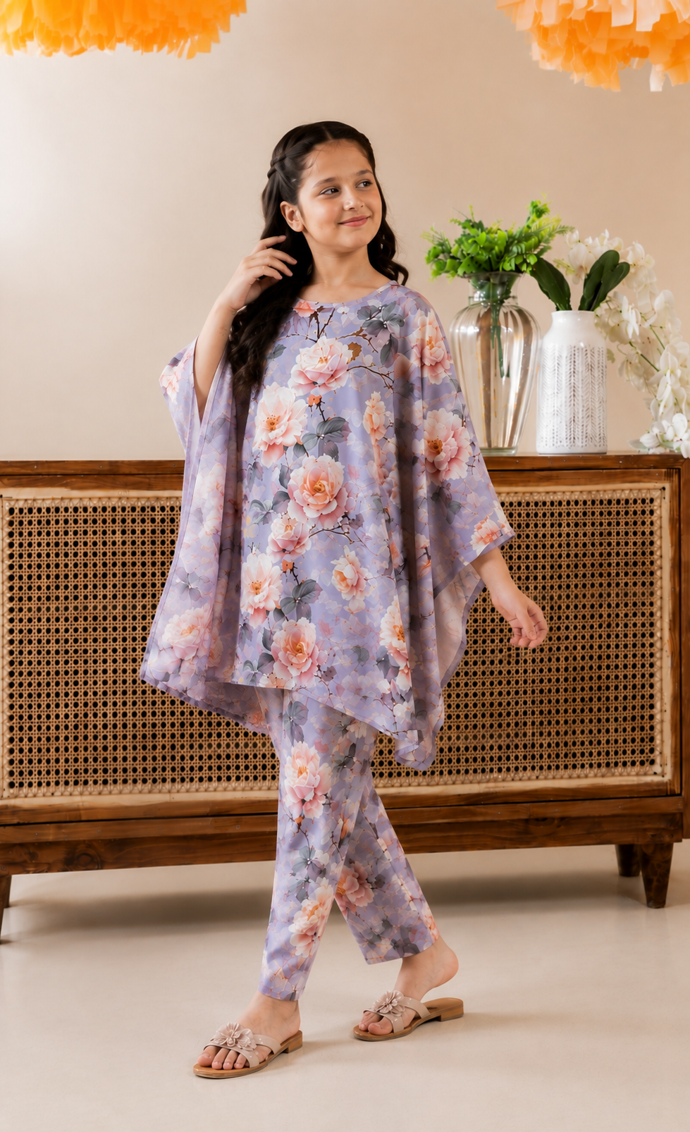 Lilac Floral Kaftan