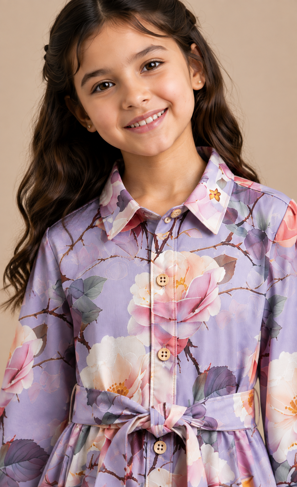 Lilac Floral Belted TOP