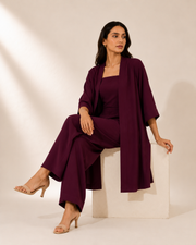 Burgundy Luxe 3-Piece Co-Ord Se
