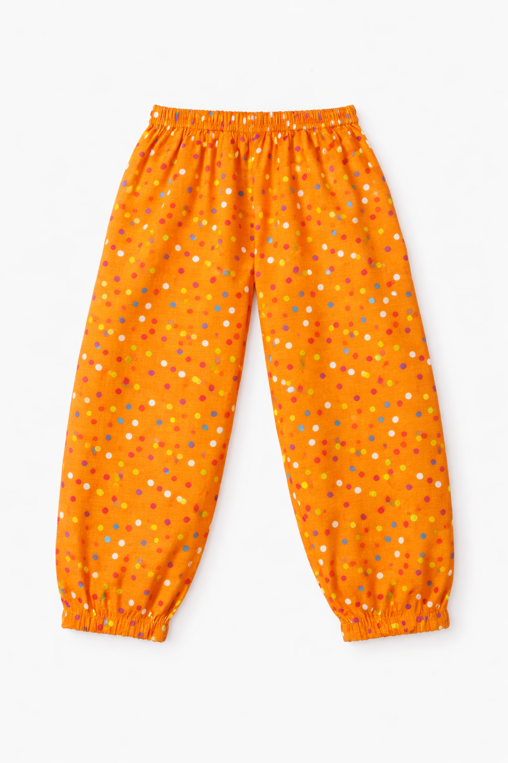 Kids Bright Orange Printed Kurta Pants Co-Ord