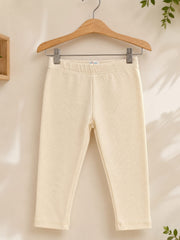 Cream Ribbed Leggings