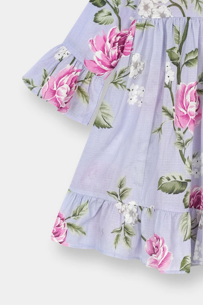 Luxury Floral Lavender Girls 2pc Outfit Set Charm