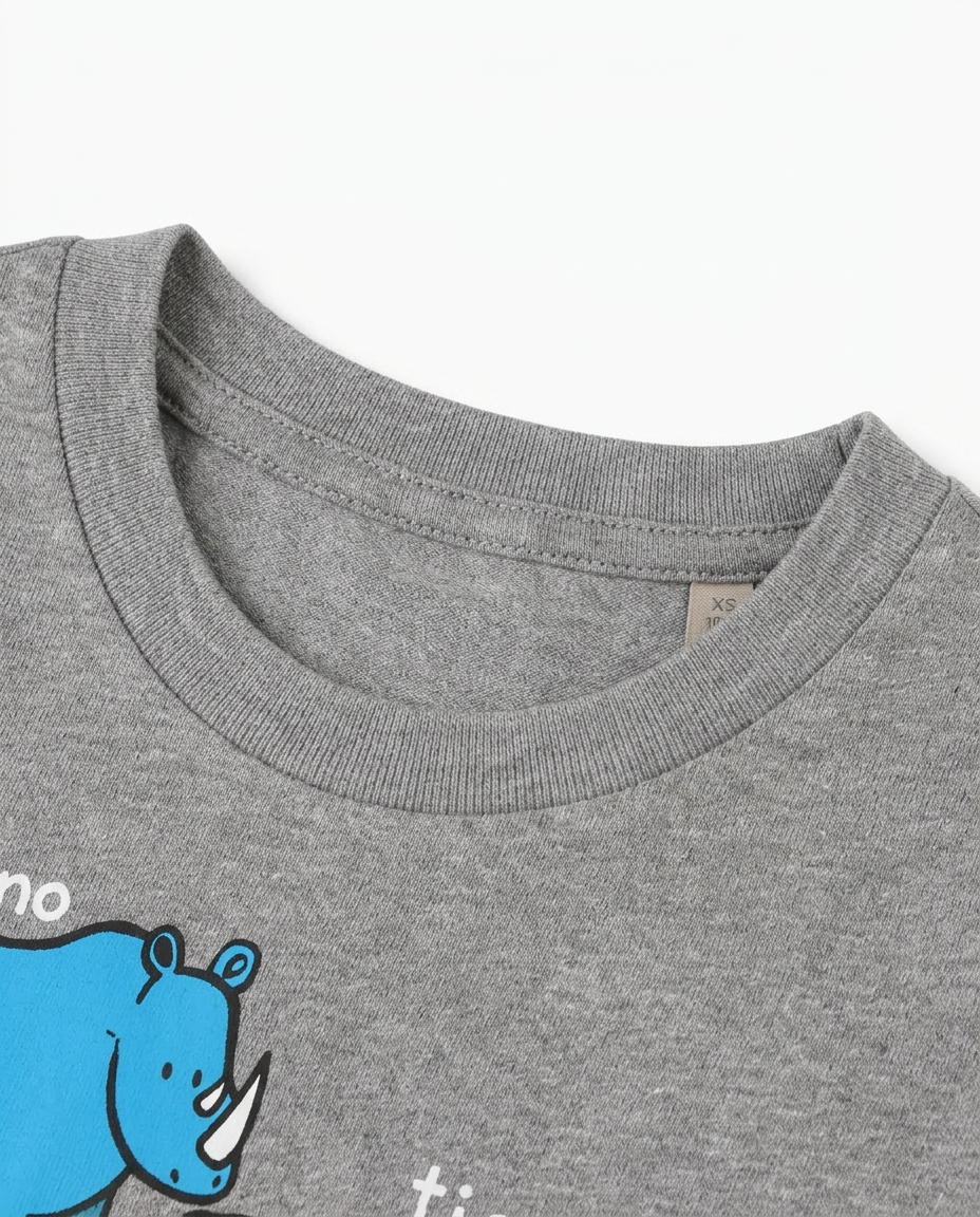Boys Animal Graphic T-Shirt – Grey Safari Print