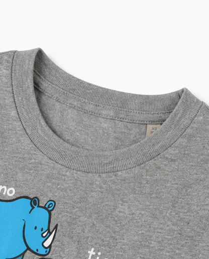Boys Animal Graphic T-Shirt – Grey Safari Print