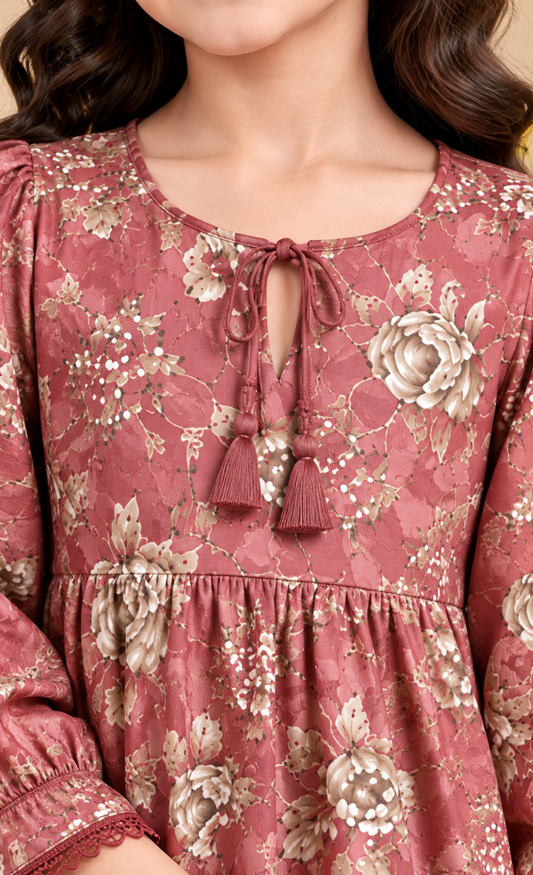 Cozy Winter Floral Peplum Top